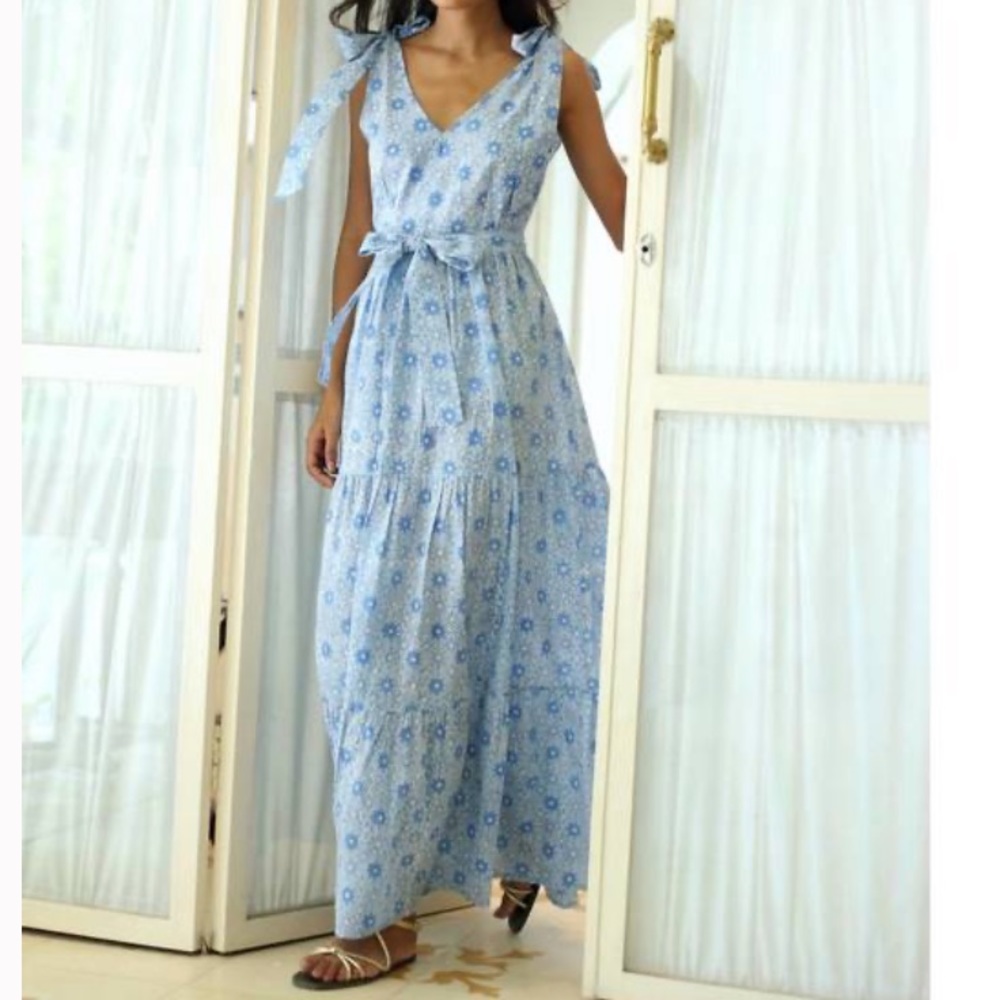 Monsoon and Beyond Ivy Blue Azulejo dress size M